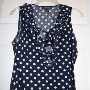LAUREN Ralph Lauren Polkadot Sleeveless Blouse